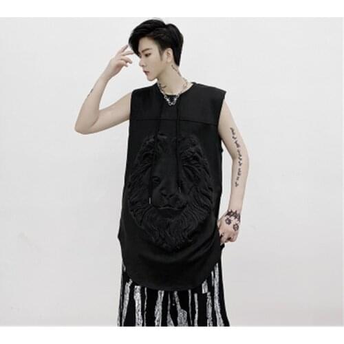 Punk Mens Tank Top Sports Vest Top Loose Male Vest Gym Clothing Bodybuilding Men Tanktop New Side Zipper