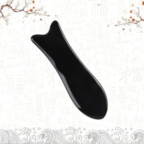 Natural Black Buffalo Horn Gua Sha Massage Board Guasha Plate Face Massager Scrapers Tools Neck Back Body
