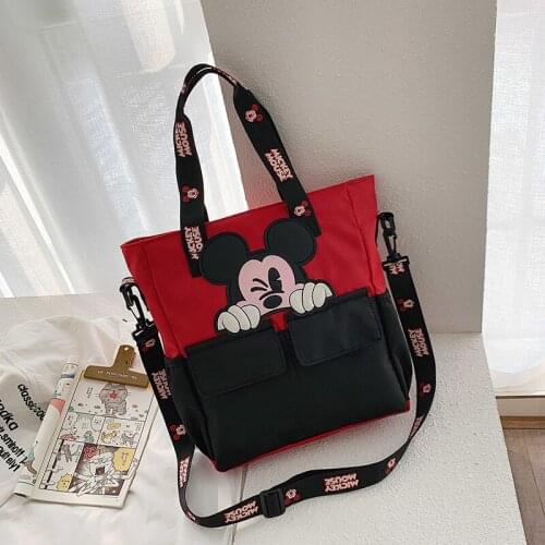Disney Mickey mouse nylon school tutor bag middle school student bag womem messenger shoulder bag boys girls handbags
