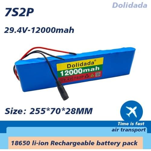 New 7s2p 29.4V12000mah Li ion battery pack with 20A balanced BMS for electric bicycle scooter electric wheelchair