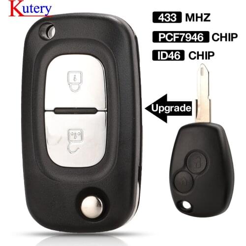 Kutery 10 pcs upgrade modified Remote Key 434MHz PCF7946 For Renault Trafic Vivaro Movano Primastar ne73 blade