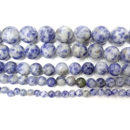Wholesale Natural Stone Sodalite Round Beads 15" Strand 4 6 8 10 12MM Pick Size For Diy Fashion Jewelry Making