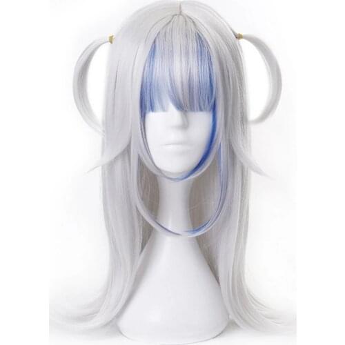Anime Hololive English Cosplay Wig Gawr Gura English Heat Resistant Synthetic Hair Cosplay Wigs + Wig Cap