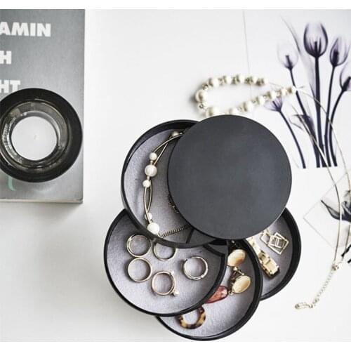 Plastic White Four-layer Jewelry Storage Box Nordic Display Bedroom Table Organizer Travel Portable Ring Storage Boxes