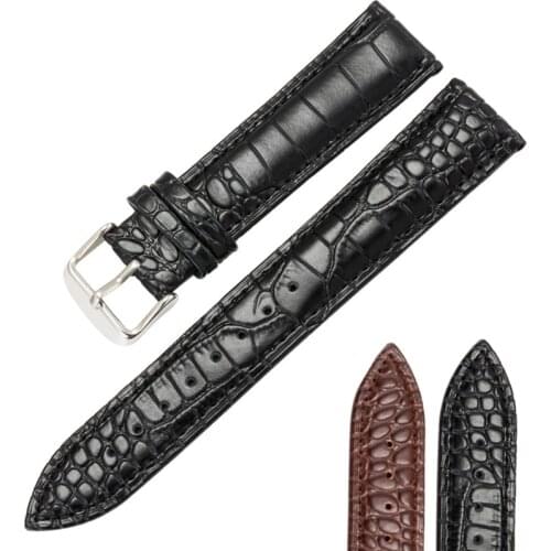 Lizard Snake Grain Calf Skin Leather 16 18 19 20 22 mm Mens Women Watches Straps Black Brown Band Bracelet Belt Watchband