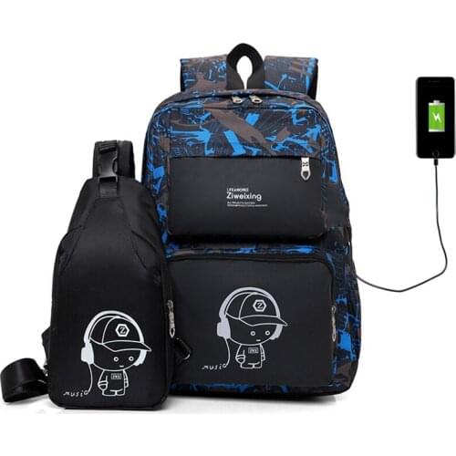 USB Charging Laptop Backpacks School Backpack For Teenage Boys Chest Bag Student School Bags Women Backpacks Travel Bag Mochila