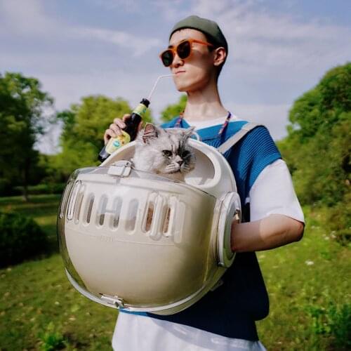 Large Capacity Capsule Pet Cat Backpack Breathable Small Dog Carrying Cage Outdoor Traveler Puppy Kitten Pet Carrier Bag