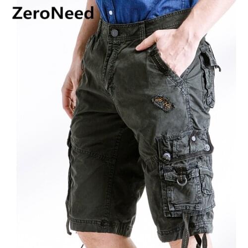 Army Camouflage Cargo Shorts Work Bermuda Many Pockets Brand Clothing Baggy Shorts Military 100% Cotton Casual Short Homme 252