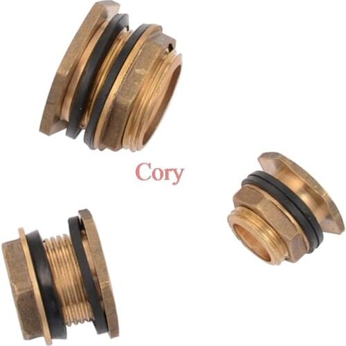 2PC Copper Female-Male Water Tank Connector 1/2" 3/4" 1" Brass Pipe Single Loose Key Swivel Fittings Drainage Nut Jointer