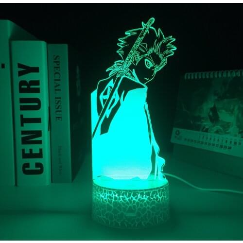 Bleach Anime Toushirou 3D White Base Lamp for Bedroom Decoration Nightlight Cool Birthday Gift Acrylic LED Night Light