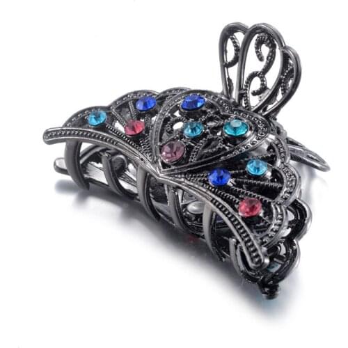 High Quality Women Hairs Clip New Arrival Elegant Color Crystal Large Hair Claw Hairpin Rhinestone Clamp Styling Accessories