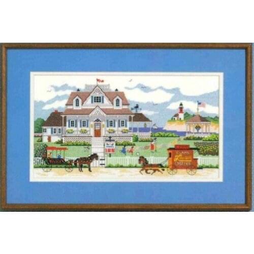 Top Quality Lovely Counted Cross Stitch Kit Cape Cod Summer House Village Town Carriage Coach dim 00120