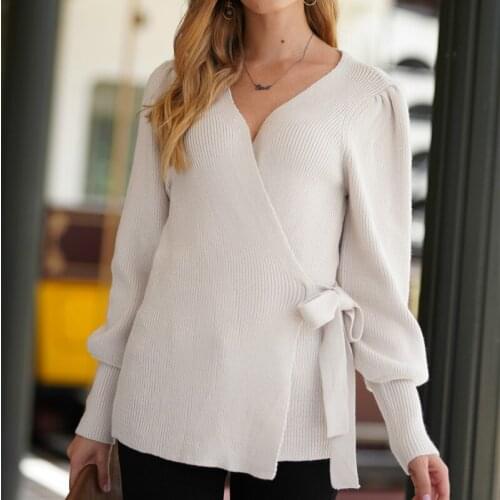 High Quality Bow Knit Women Cardigans Casual V-Neck Cashmere Knitted Woman Sweaters Coat Slim Lace Up Autumn Winter Knitwear