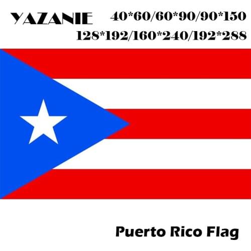 YAZANIE 60*90cm/90*150cm/120*180cm/160*240cm Puerto Rico Hanging National Flag Decoration Custom Printed Flags and Banners