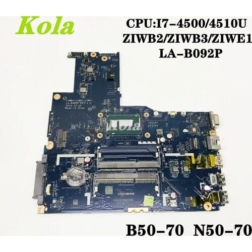 ZIWB2/ZIWB3/ZIWE1 LA-B092P for Lenovo IdeaPad B50-70 N50-70 notebook motherboard CPU I7-4500/4510U DDR3 100% fully tested