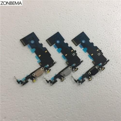 ZONBEMA 100PCS NEW For iPhone X 8 8 Plus 4.7" 5.5" Headphone Audio Jack Charger Charging Port Dock USB Connector Flex Cable