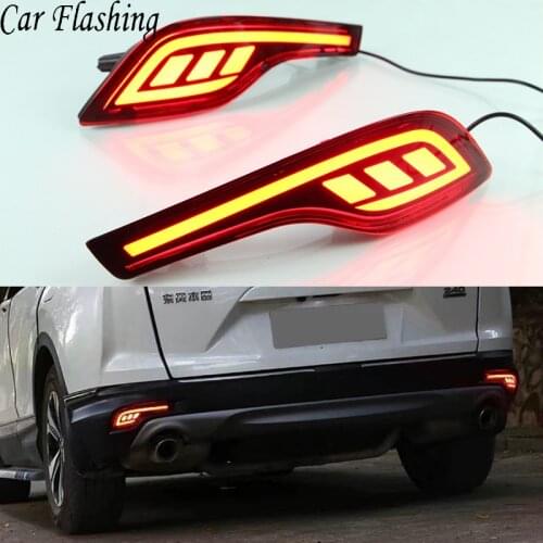 2PCS LED For Honda CRV 2017 2018 2019 LED Multi-function 12V Reflector Lamp Rear Fog Lamp Bumper Light Brake Light Foglight