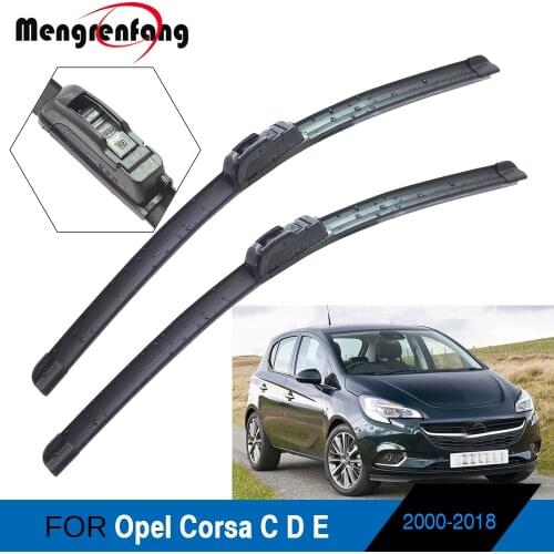 2 X Car Front Windscreen Wiper Frameless Soft Rubber Wiper Blades For Opel Corsa C D E 2000-2018