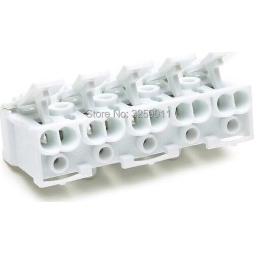 20PCS 22-14 AWG Spring Terminal Block Quick Lamp Wire Connector Electrical Cable Clamp Free Screw Plug-Out Type Pitch 923 P05