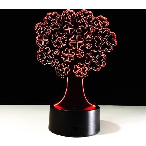 3D LED Lamp 7 Color Lucky Tree Touch Led USB Table Lampara Lampe Led Night Lamps for Kids Baby Sleeping Nightlight Projector