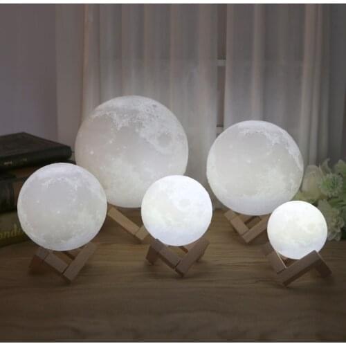 3D Magical LED Luna Night Light Moon Lamp Desk USB Charging Touch Control Home