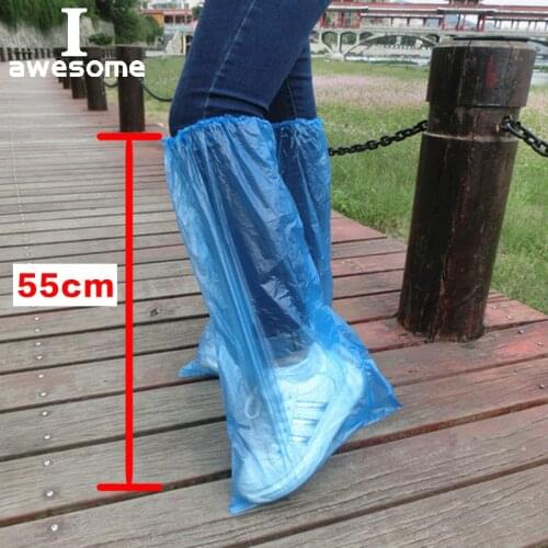 5 Pairs Waterproof Thick Plastic Disposable Rain Polypropylene Shoe Covers High-Top Anti-Slip For Women Men Boot Cover Wholesale