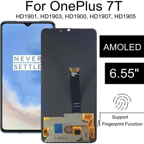 6.55" AMOLED For OnePlus 7T LCD Display Touch Screen Digitizer Assembly For phone One Plus 7T HD1901, HD1903, HD1900, HD1907 LCD