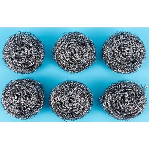 6PCS Metal Mesh Kitchen Super Detergent Cleaning Tool Degreasing Pot Decontamination Brush Magic Cleaner Steel Wool Pads Scourer