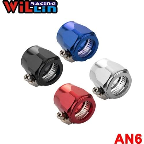 WILLIN - AN6 6AN AN06 Aluminum Fuel Hose Clamp Finisher Hex Finishers Aluminum Hose Connectors Hose Clamps-WL1209-06