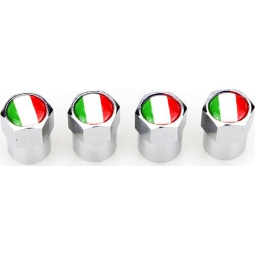 4 X Italian Flag Logo Auto Replacement Parts Metal Dust-proof Wheel Tire Valve Caps Covers for Fiat 500 Abarth 500x 5000L Panda