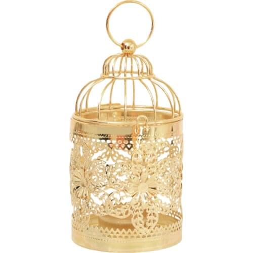 White Hollow Holder Candlestick Tealight Hanging Lantern Bird Cage Vintage Wrought Retro Candlestick Lantern Living First-rate