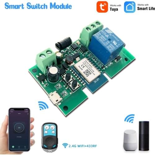 Tuya Smart Life Wifi Wireless Switch Relay Intelligent Module inching mode RF433 Remote Control Work with Alexa Google Home