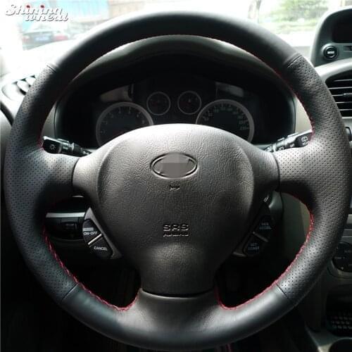 Shining wheat Hand-stitched Artificial leather Car Steering Wheel Cover for Old Hyundai Santa Fe