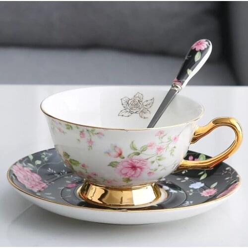 Tea Cup Saucer Set Ceramic Tea cup White Porcelain Coffee Cup Tea Set Cafe Espresso Cup