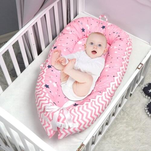 Star Pattern Baby Nest Bed Portable Crib Travel Bed Infant Toddler Cotton Cradle For Newborn Baby Bassinet Bumper