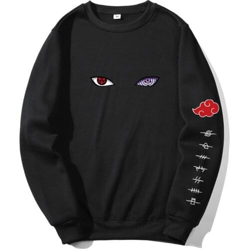 Akatsuki Cloud Symbols Print Hoodies Sweatshirt Japanese Streetwear Pullover Fashion Harajuku Men Women Oversized Tops