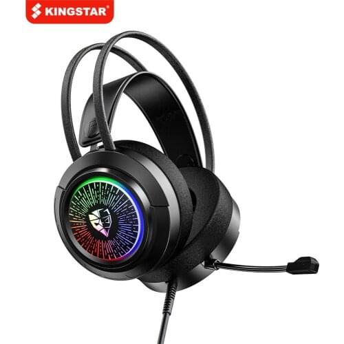 KINGSTAR Gaming Headset RGB Wired Gaming Headset Over Ear Headphones Volume Control With Omnidirectional Microphone for Gamer