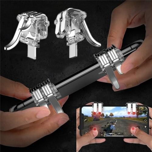 1Pair W6 New Concept Six-finger Linkage PUBG Phone Gaming Trigger L1 R1 Shooter Controller Mobile Game Fire Button Aim Key