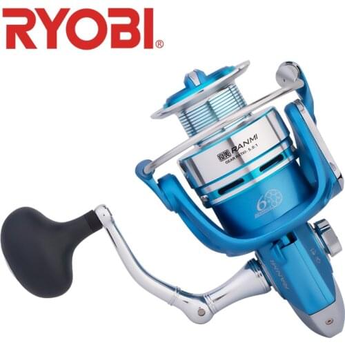 RYOBI RANMI HAIREN Spinning Reel Gear Ratio 5.1:1/5.0:1 6+1BB Max Drag 2.5-10KG For Sea Fishing Tackle Saltwater Spinning Wheel