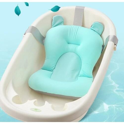 Baby Shower Bath Tub Pad Non-Slip Bathtub Seat Support Mat Newborn Safety Security Bath Support Cushion Foldable Soft Pillow