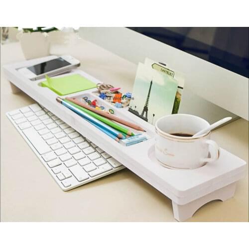 Creative Desk Organizers Box Simple office computer desktop keyboard storage Debris storage Box Shelf White storage Rack