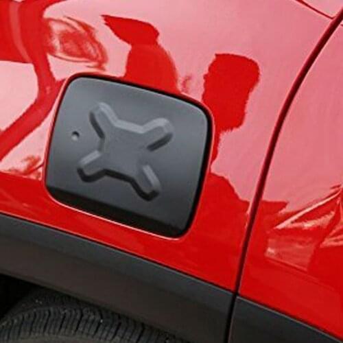No Drilling Car Fuel Tank Cap Gas Fuel Filler Cover For Jeep Renegade Aluminum Alloy Exterior Black Accessories Door Trim