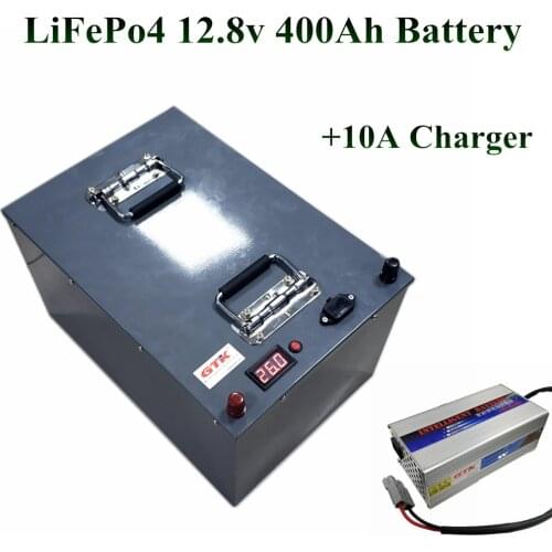 LiFePo4 Battery 12.8v 400Ah 350Ah 12v Deep Cycle For Vehicles power station solar energy 12V 24V 36V EV RV storage + 10A charger