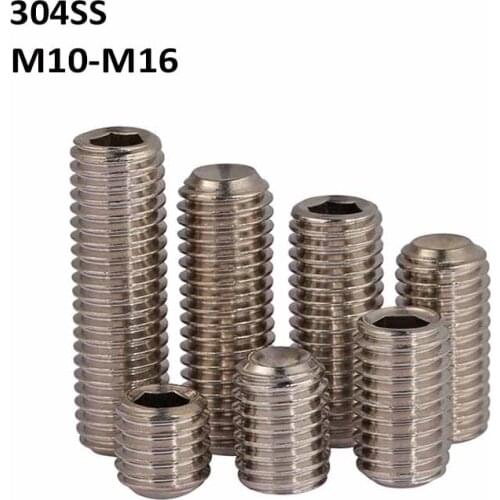 M10 M12 M14 M16 304 Stainless Steel Hex Hexagon Socket Allen Cup Point Grub Screws Set Screw