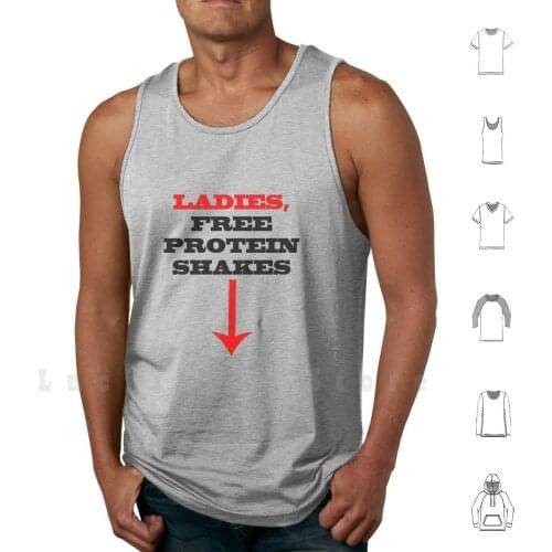 Ladies Free Protein Shakes Tank Tops Vest Sleeveless Train Training Workout Work Warm Sport Zyzz Pain Gain Musculation