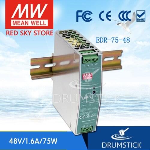 Friendly MEAN WELL 12Pack EDR-75-48 48V 1.6A meanwell EDR-75 76.8W Single Output Industrial DIN RAIL
