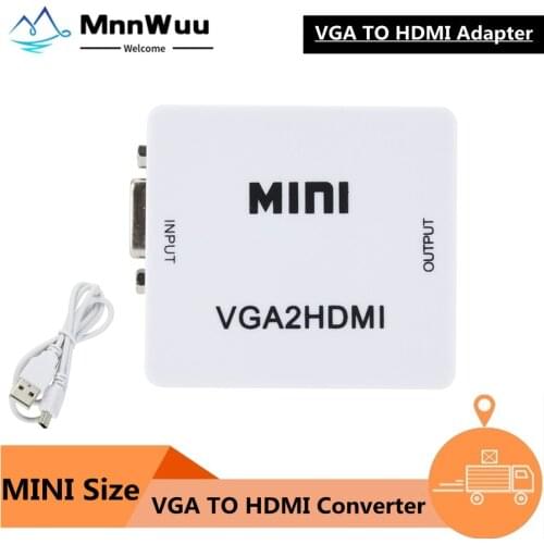 Mini VGA to HDMI-compatible Converter VGA2HDMI Video Box Audio Adapter 1080P VGA TO HDMI For Notebook PC HDTV Projector TV