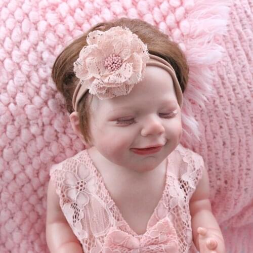 Fashion Kids Girl Lace Flower Headband Nylon Elastic Headwear