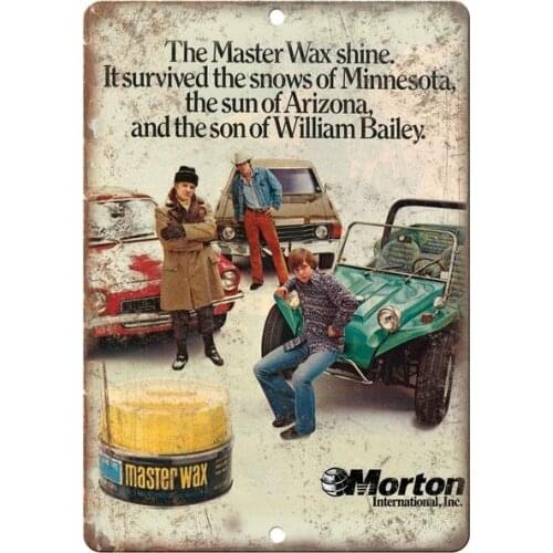 Morton Master Auto Wax Car Retro tin sign nostalgic ornament metal poster garage art deco bar cafe shop