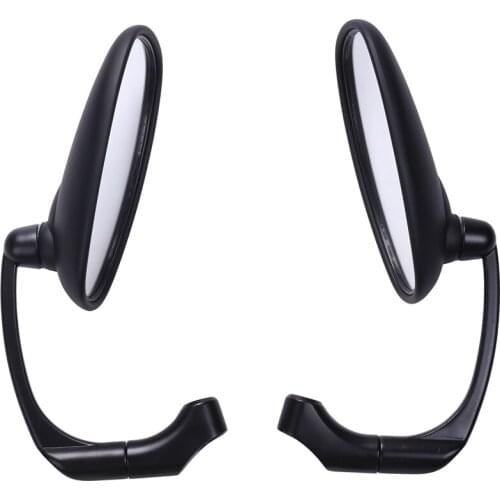 Motorcycle Black L-Bar Retro Oval Rearview Side Mirror For Gn/ Cg Cafe Racer Custom